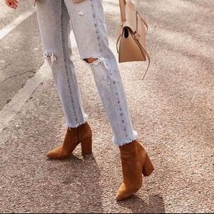 Loeffler Randall cognac suede booties